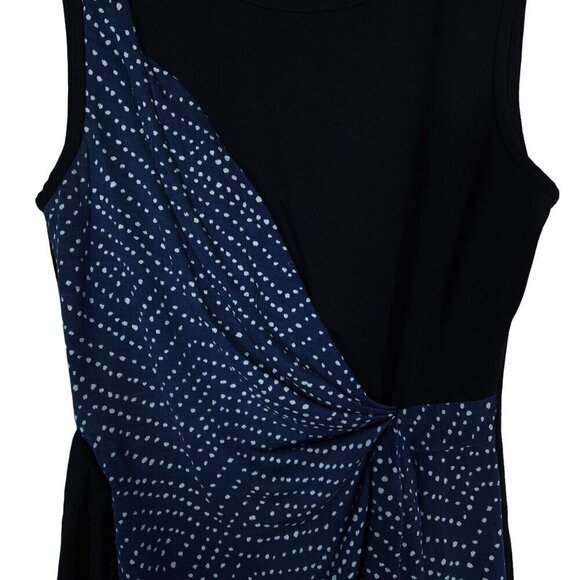 Diane von Furstenberg DVF Womens Dress 4 Black Blue Polka Dot Sleeveless Mini - Picture 5 of 15